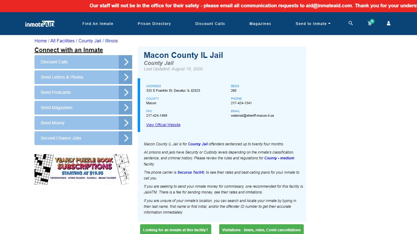 Macon County IL Jail - Inmate Locator - Decatur, IL