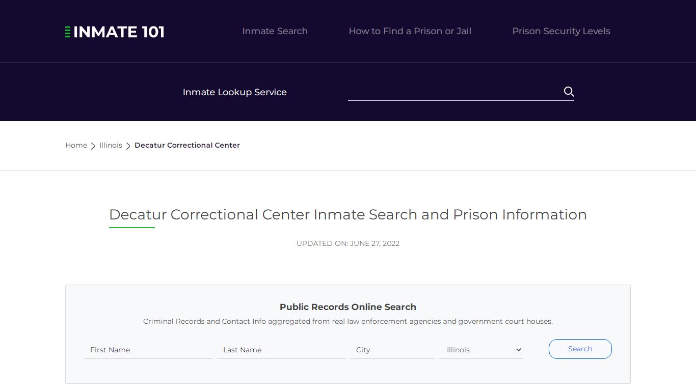 Decatur Correctional Center Inmate Search, Visitation ...